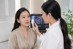 Trị nám tại cơ sở da liễu: thăm khám và soi da tại P:LAB